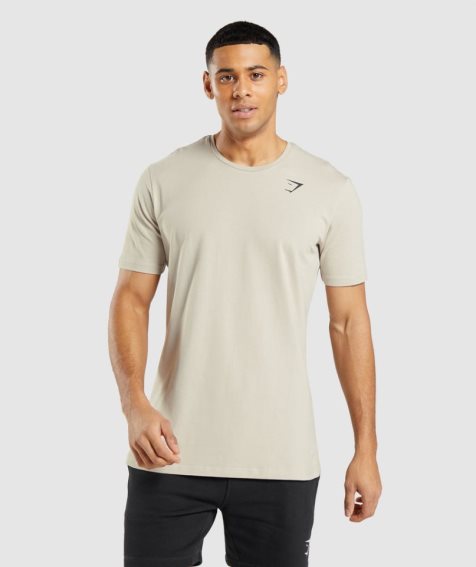 Gymshark Essential T-shirts Herren Beige | 13456OUSD