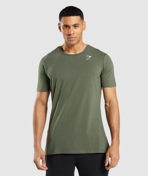 Gymshark Essential T-shirts Herren Olivgrün | 58096SWNG