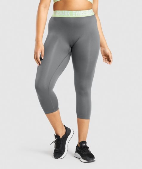 Gymshark Fit Seamless Cropped Leggings Damen Grau | 03125UTDB