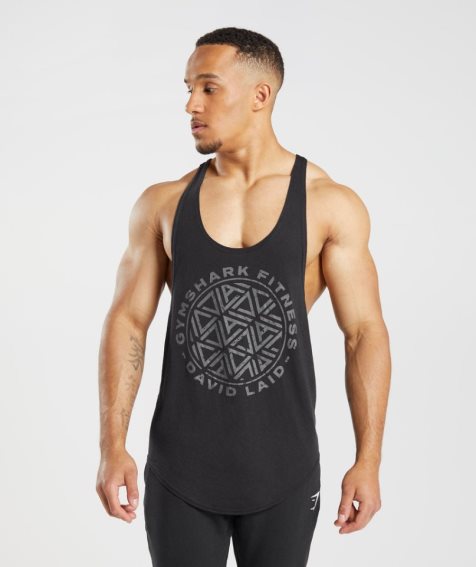 Gymshark GS x David Laid Stringer Muskelshirt Herren Schwarz | 83159MFAU