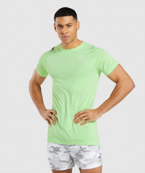 Gymshark Geo Seamless T-shirts Herren Hellgrün | 90428JXNQ