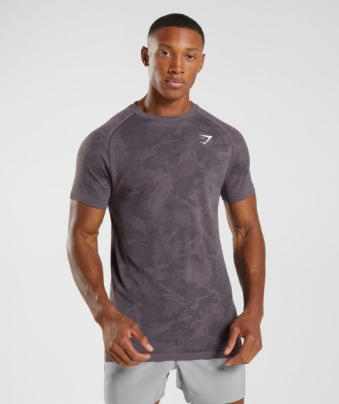 Gymshark Geo Seamless T-shirts Herren Lila | 85031DIUL