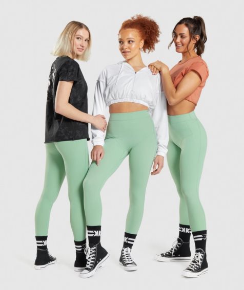 Gymshark KK Fit 7/8 Leggings Damen Hellgrün | 27415ETPA