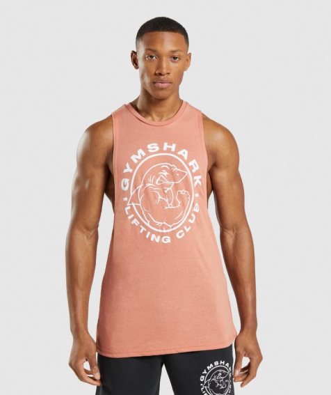 Gymshark Legacy Drop Arm Muskelshirt Herren Rosa | 89067JPQE