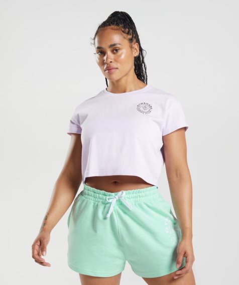 Gymshark Legacy Kurz Geschnittene Oberteile Damen Helllila | 05769FPEM