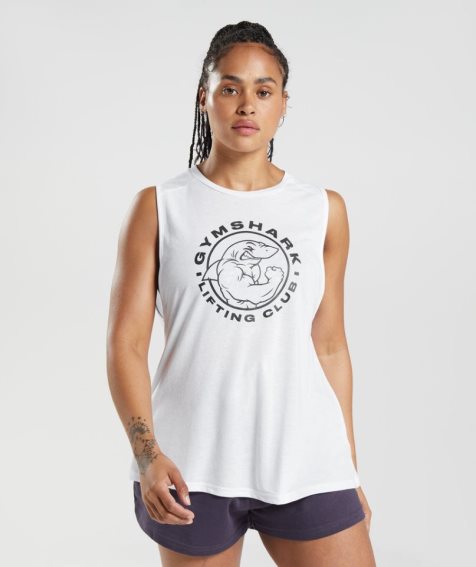 Gymshark Legacy Muskelshirt Damen Weiß | 31908PJCM