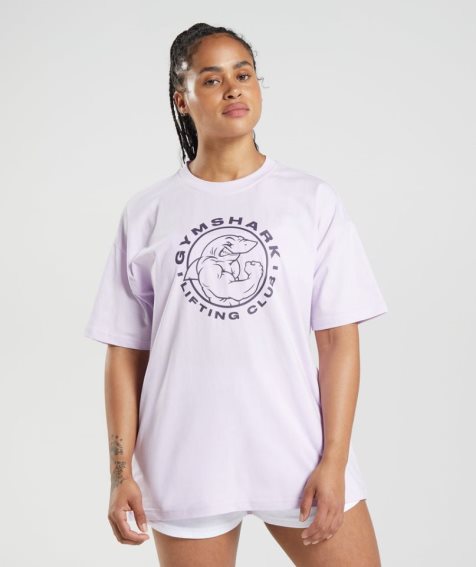 Gymshark Legacy Oversized T-shirts Damen Helllila | 05648FYPN