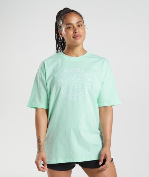 Gymshark Legacy Oversized T-shirts Damen Hellgrün | 65981TREA