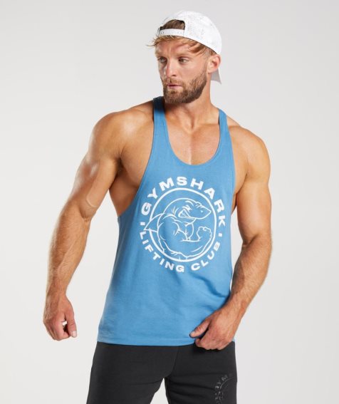 Gymshark Legacy Stringer Muskelshirt Herren Blau | 01846PYDI