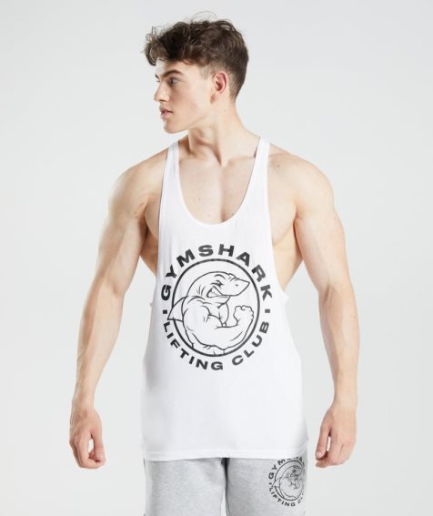 Gymshark Legacy Stringer Muskelshirt Herren Weiß | 28361SRJM