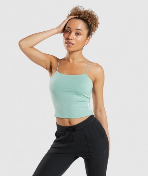 Gymshark Pause Cami Muskelshirt Damen Hellgrün | 25940EADC