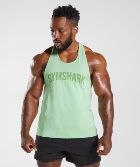 Gymshark Power Stringer Muskelshirt Herren Mintfarben | 74285JLXN