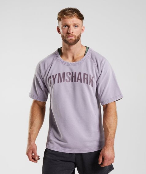 Gymshark Power Washed Rag Top T-shirts Herren Lila | 27948HVBO