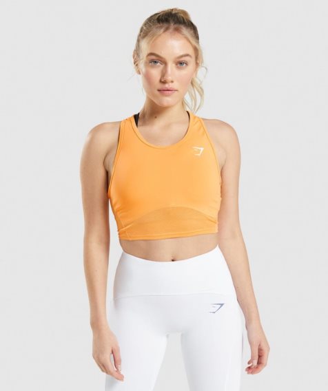 Gymshark Pulse Crop Muskelshirt Damen Orange | 80975BJFE