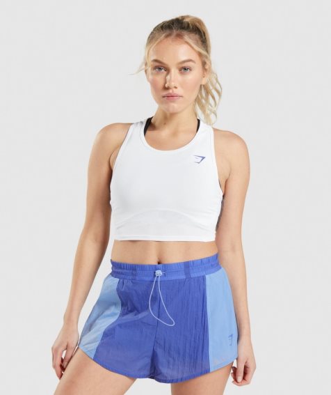 Gymshark Pulse Crop Muskelshirt Damen Weiß | 01259OEBG