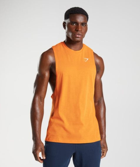 Gymshark React Drop Arm Muskelshirt Herren Orange | 56934HVKG