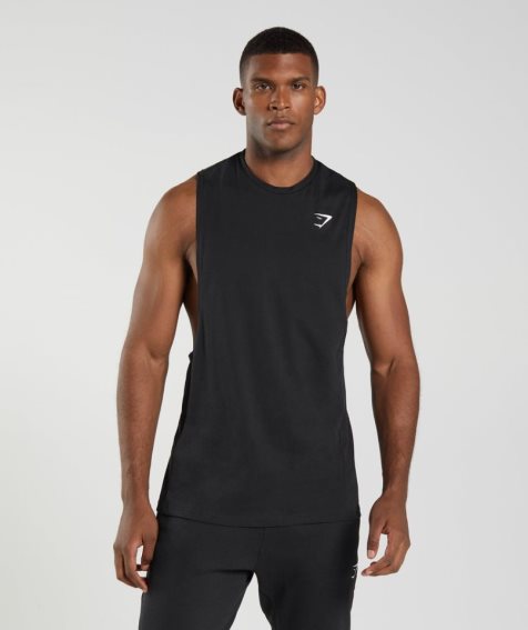 Gymshark React Drop Arm Muskelshirt Herren Schwarz | 74268XFRU