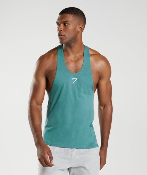 Gymshark React Stringer Muskelshirt Herren Türkis | 39728PWQR