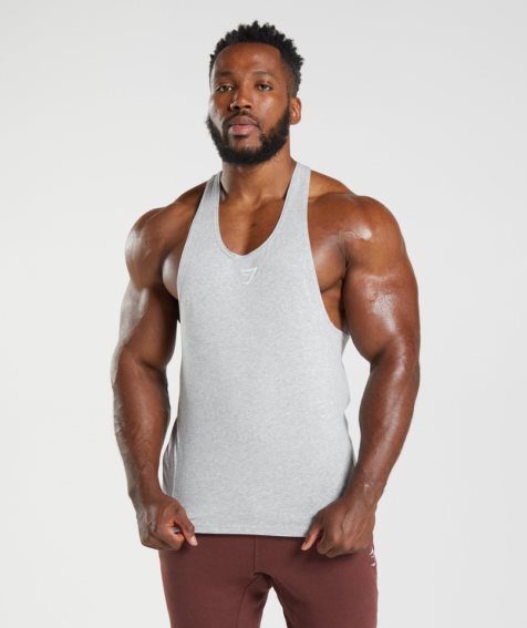 Gymshark React Stringer Muskelshirt Herren Hellgrau | 51823ZWHC