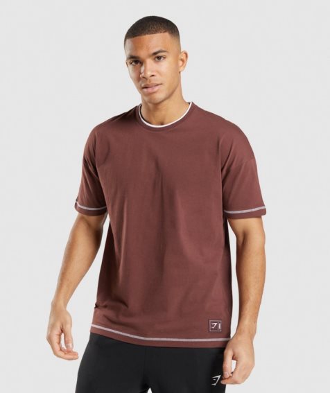 Gymshark Recess T-shirts Herren Bordeaux | 75192MPUT