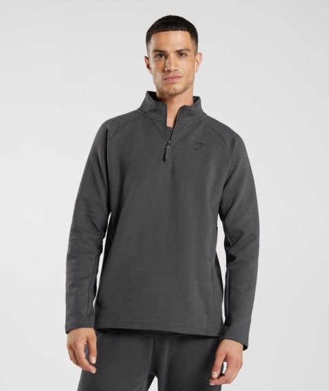 Gymshark Rest Day 1/4 Zip Sweatshirts Herren Dunkelgrau | 67194ZNSW