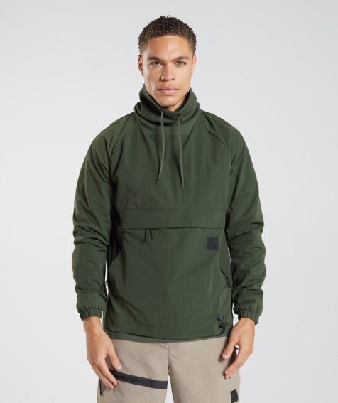 Gymshark Retake Anorak Sweatshirts Herren Olivgrün | 65397RMGW