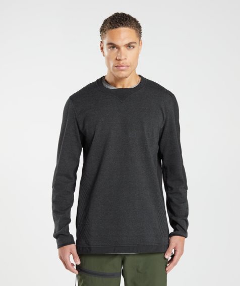 Gymshark Retake Crew Sweatshirts Herren Schwarz | 45162ECPT