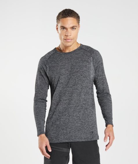 Gymshark Retake Seamless Long Sleeve T-shirts Herren Dunkelgrau | 96215BXER