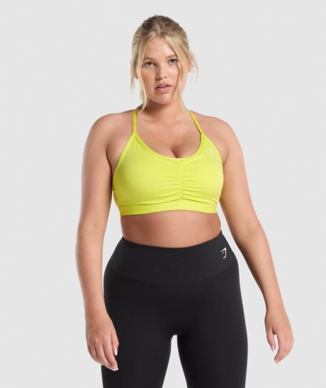 Gymshark Ruched Sport Bh Damen Gelb | 97106SGAZ