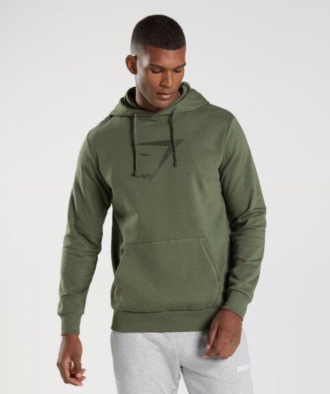 Gymshark Sharkhead Infill Hoodie Herren Olivgrün | 95681FYUA