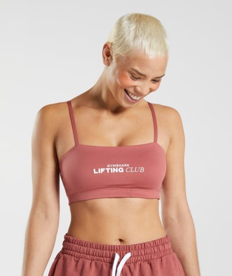 Gymshark Social Club Bandeau Sport Bh Damen Rosa | 53021PTDR