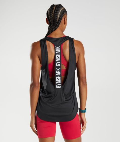 Gymshark Sport Brandmark Muskelshirt Damen Schwarz | 74305OPCB