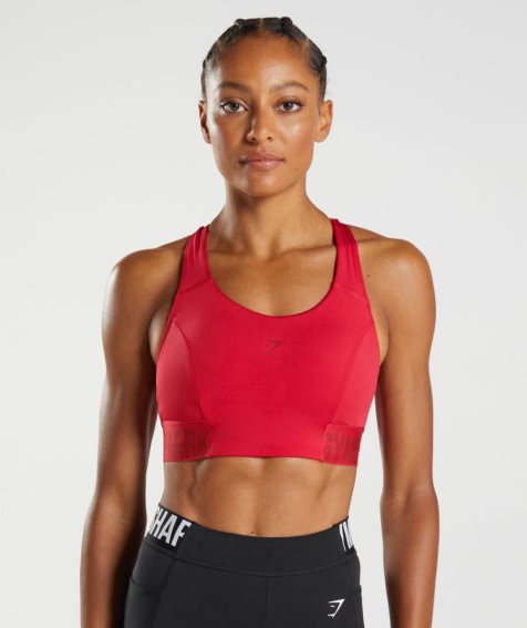 Gymshark Sport Brandmark Sport Bh Damen Rot | 78310PSZF