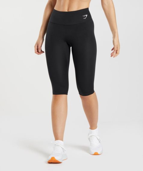 Gymshark Sport Cropped Leggings Damen Schwarz | 70413ZBWI