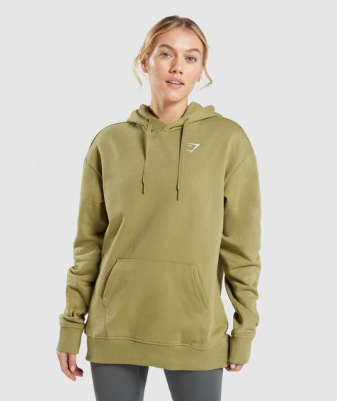 Gymshark Sport Oversized Hoodie Damen Olivgrün | 30648UNVQ