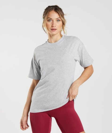 Gymshark Sport Oversized T-shirts Damen Hellgrau | 06297PGYK