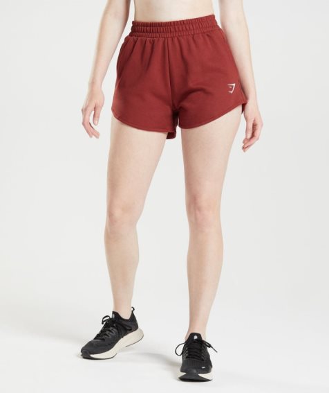 Gymshark Sport Sweat Kurze Hose Damen Rot | 23581GCFN