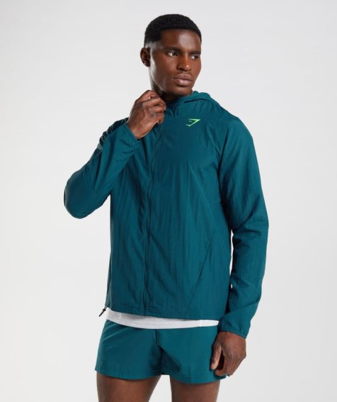 Gymshark Sport Windjacke Herren Türkis | 27536ODSJ