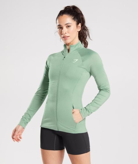 Gymshark Sport Zip Up Jacke Damen Grün | 64320OTPI