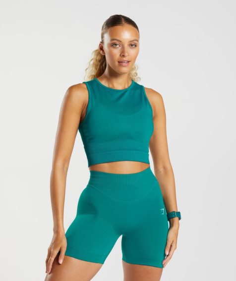 Gymshark Sweat Seamless Midi Muskelshirt Damen Türkis | 72830WNJA