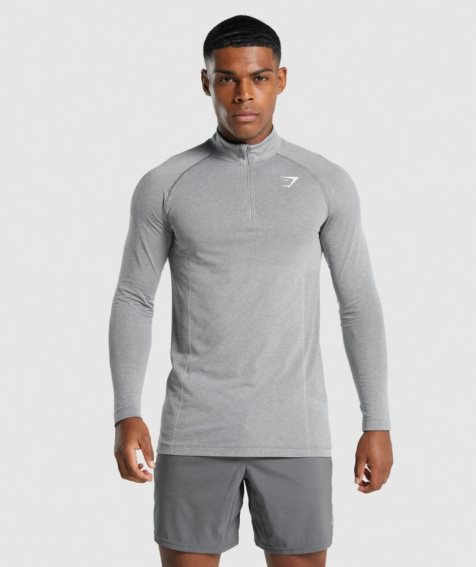 Gymshark Vital Light 1/4 Zip Sweatshirts Herren Hellgrau | 87412TSOV