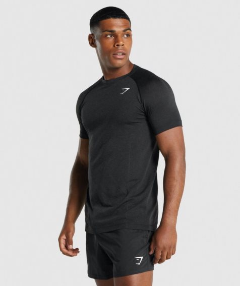 Gymshark Vital Light Seamless T-shirts Herren Schwarz | 93478EYWV