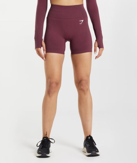 Gymshark Vital Seamless 2.0 Kurze Hose Damen Bordeaux | 02398QEAM