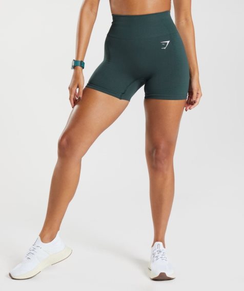 Gymshark Vital Seamless 2.0 Kurze Hose Damen Dunkelgrün | 26190LOCV