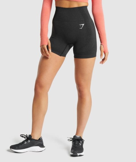 Gymshark Vital Seamless 2.0 Kurze Hose Damen Schwarz | 89254JQXP