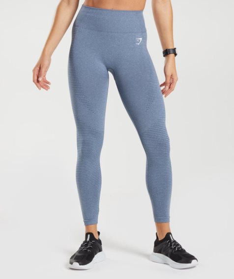 Gymshark Vital Seamless 2.0 Leggings Damen Blau | 84536KYTA