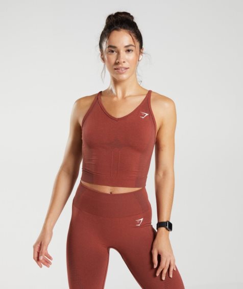 Gymshark Vital Seamless 2.0 Midi Muskelshirt Damen Dunkelrot | 16502GENO