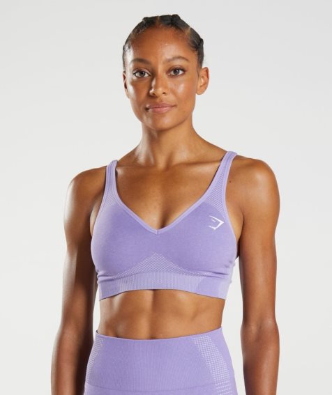 Gymshark Vital Seamless 2.0 V Neck Sport Bh Damen Lila | 62754CDFP