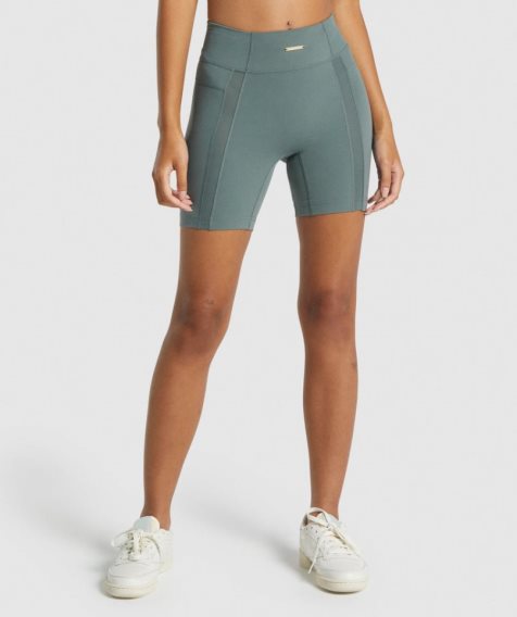 Gymshark Whitney Mesh Kurze Hose Damen Grün | 58792CQUL