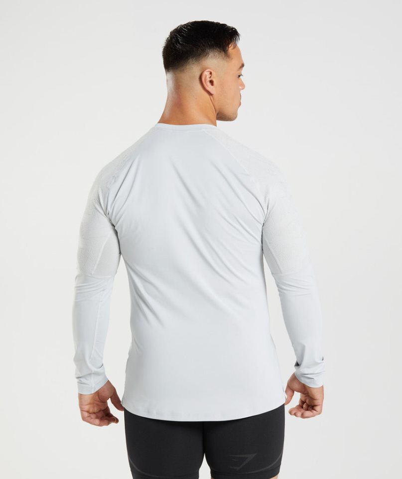 Gymshark 315 Long Sleeve T-shirts Herren Hellgrau | 76534LHOT